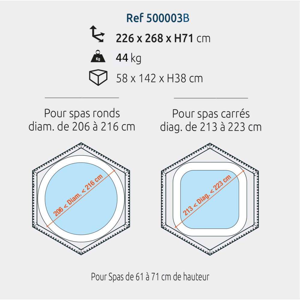 DecorSpa - Habillage DECORSPA gonflable rond et carrée bois traité 8 pers. - Image 3