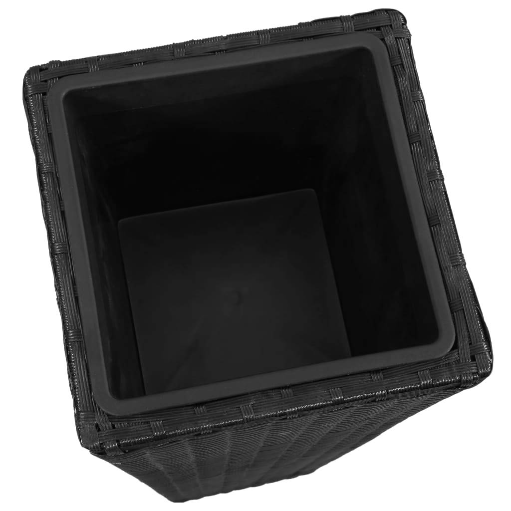 3 pcs Jardinières - Lits surélevés de jardin - Pots de fleus Résine tressée Noir-JU2325 - Image 6