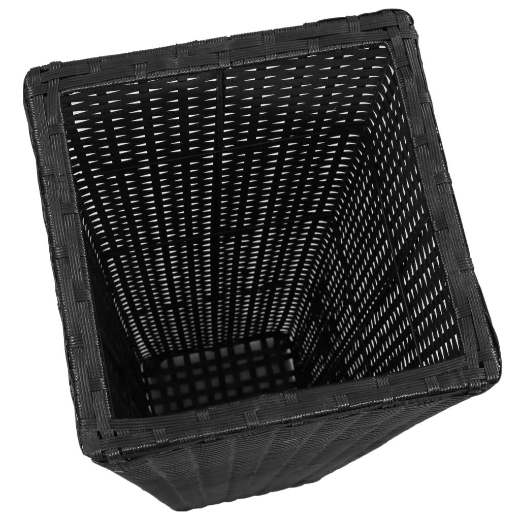 3 pcs Jardinières - Lits surélevés de jardin - Pots de fleus Résine tressée Noir-JU2325 - Image 5