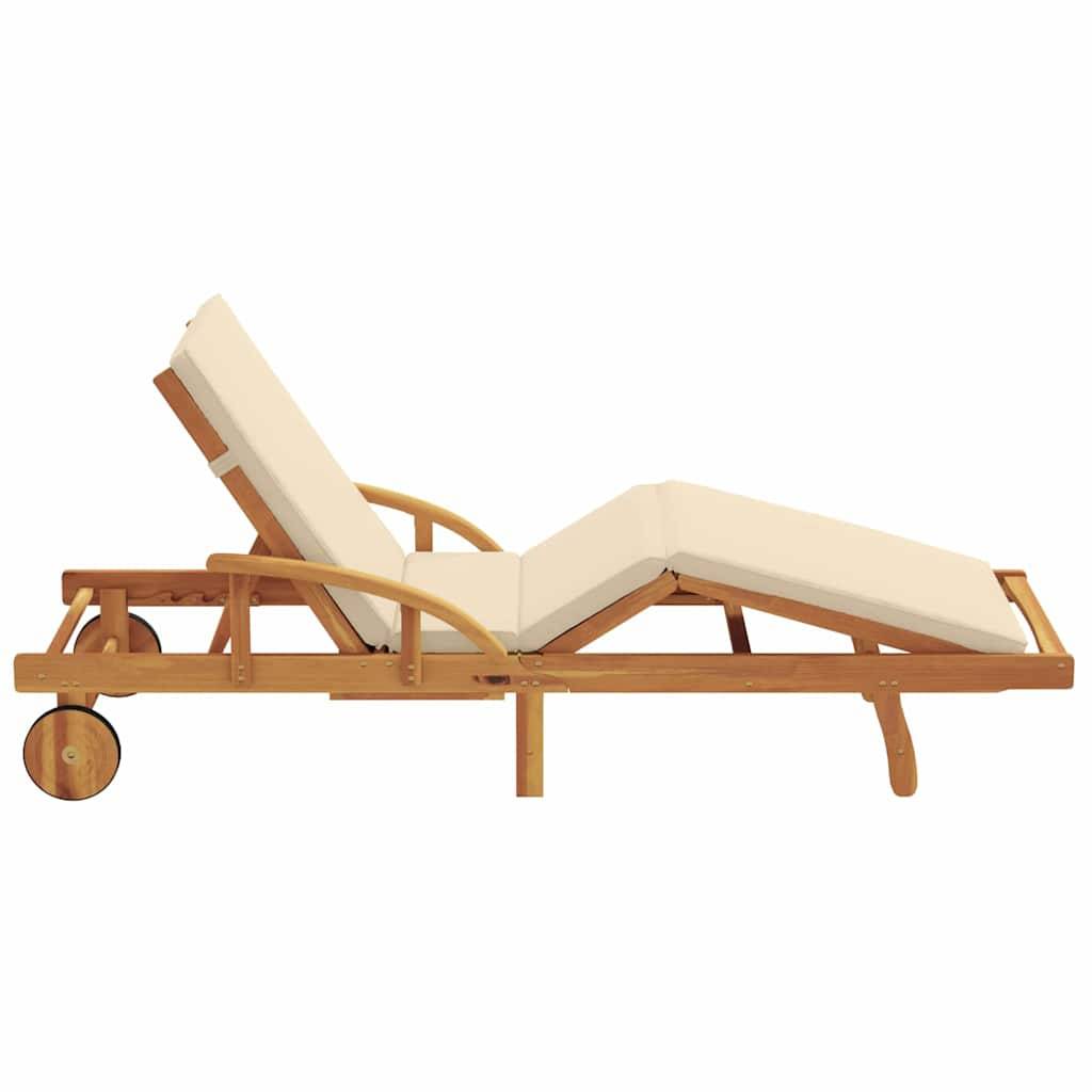 PANGIVO - Transat bois d'acacia massif beige 200 x 67 x 84 cm - PANGIVO - Image 5