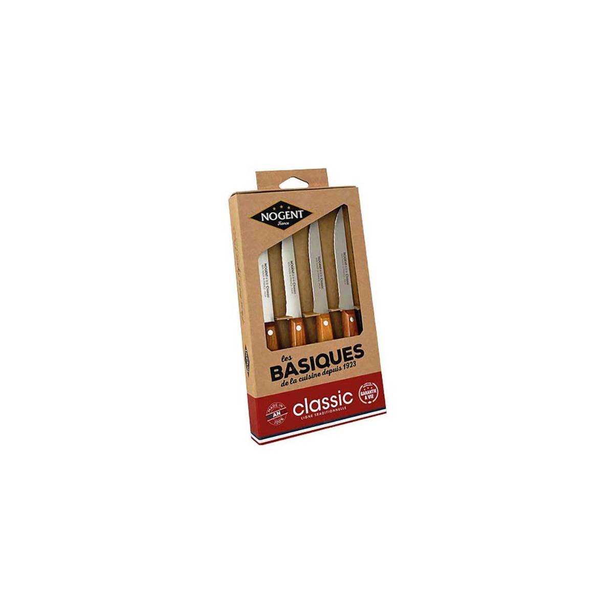 Nogent 3 Etoiles - Coffret 4 couteaux à steak gamme Classic Cerisier des bois