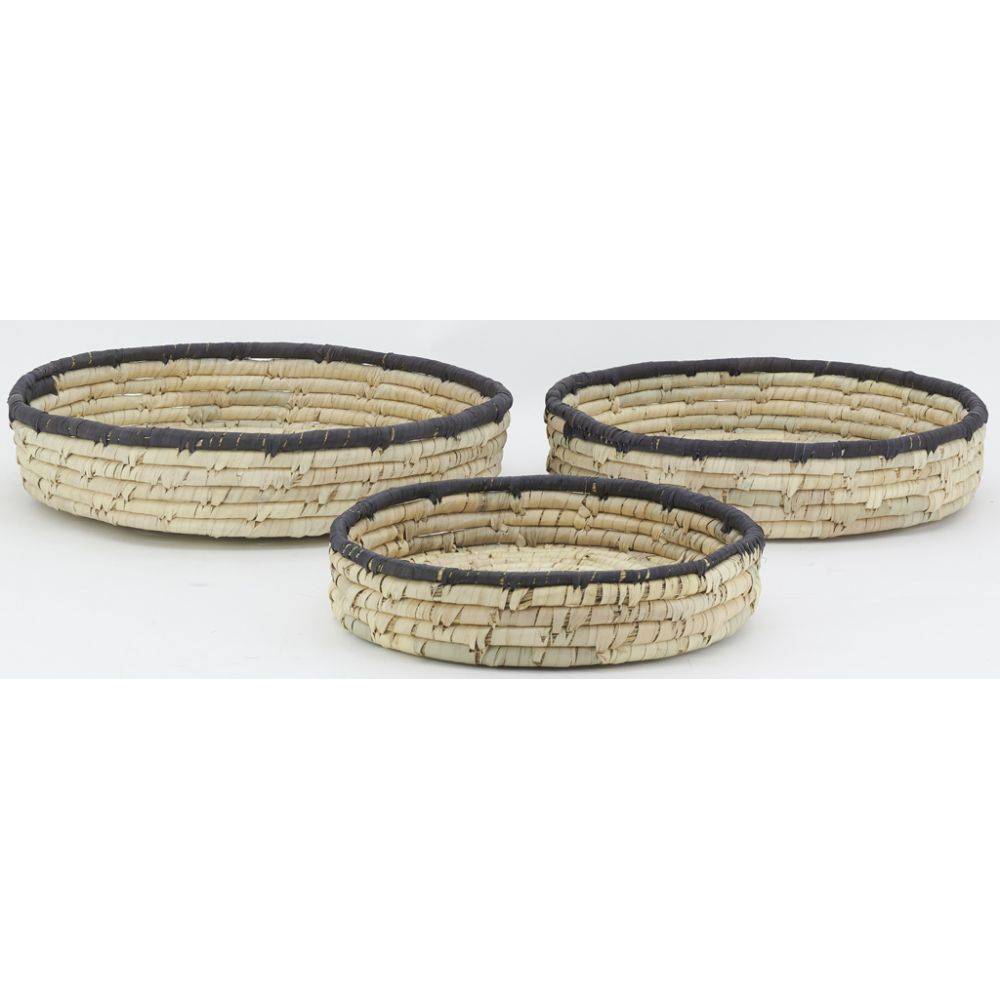 Aubry Gaspard - Corbeilles basses en jonc naturel (Lot de 3) - Image 2