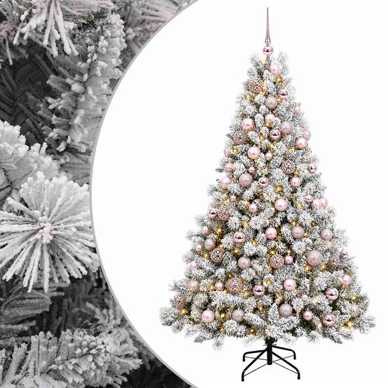 Vidaxl - Arbre de Noël Artificiel avec Boule 180 cm 300 LED Blanc chaud vidaXL 3466672 - Image 2