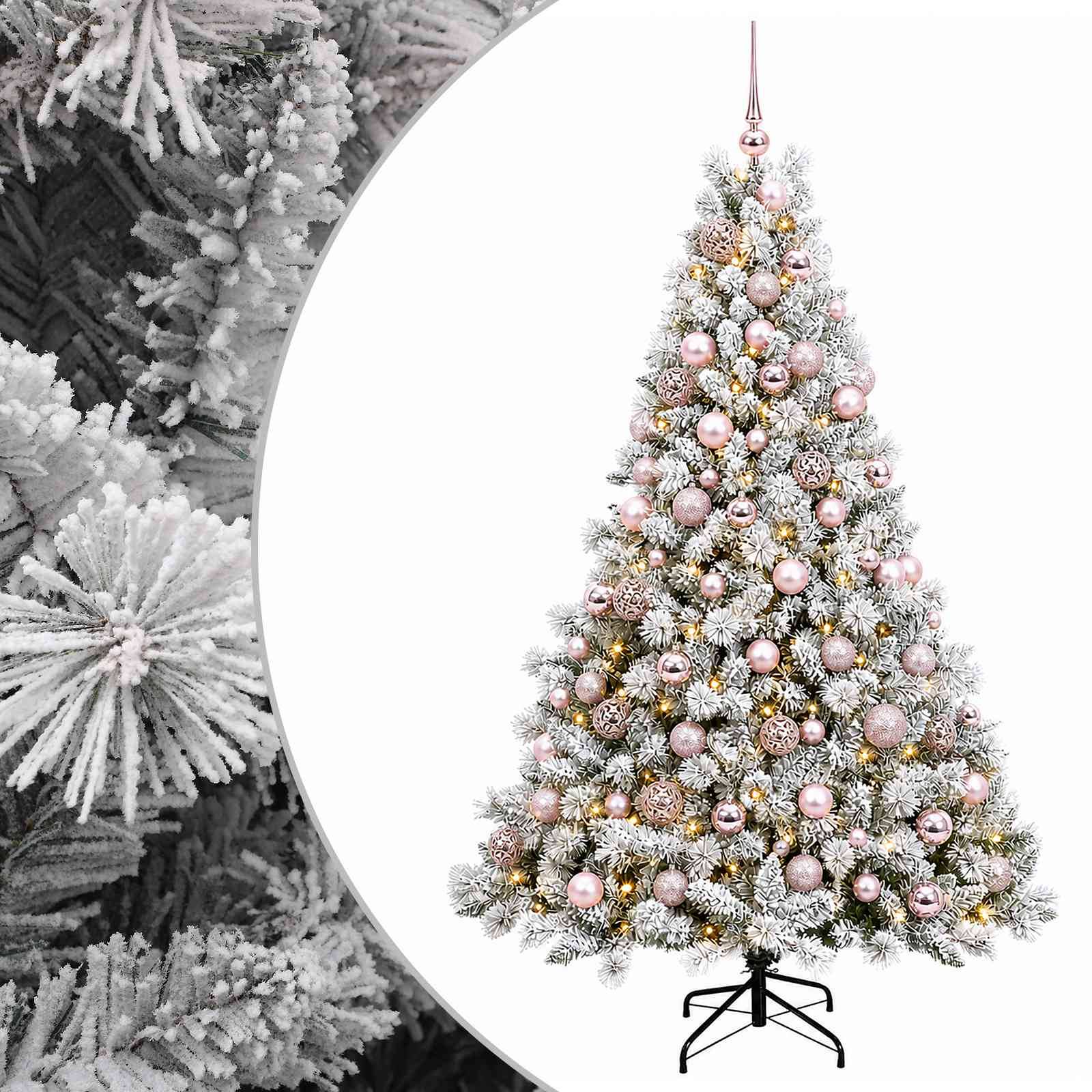 Vidaxl - Arbre de Noël Artificiel avec Boule 180 cm 300 LED Blanc chaud vidaXL 3466672 - Image 2
