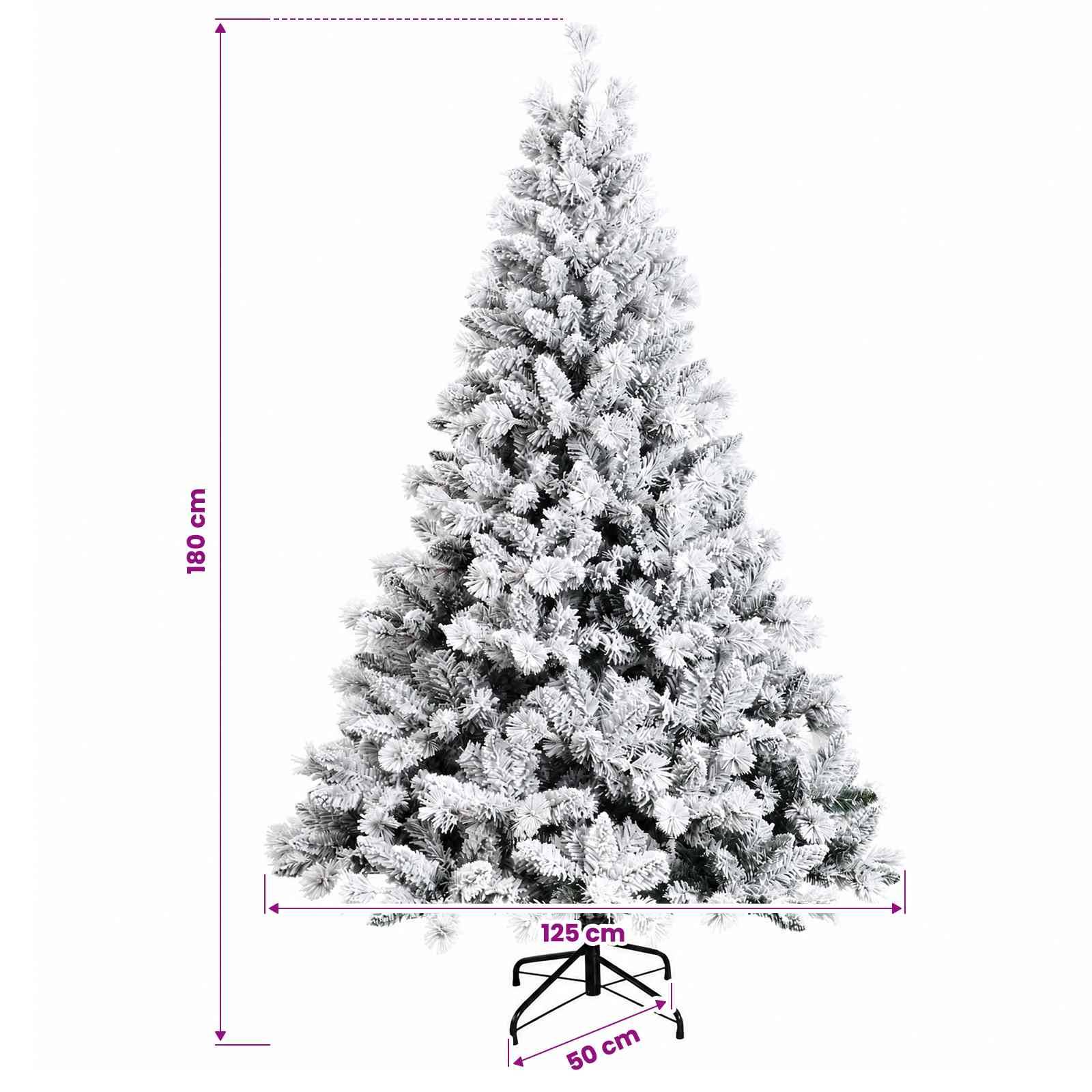 Vidaxl - Arbre de Noël Artificiel avec Boule 180 cm 300 LED Blanc chaud vidaXL 3466672 - Image 3