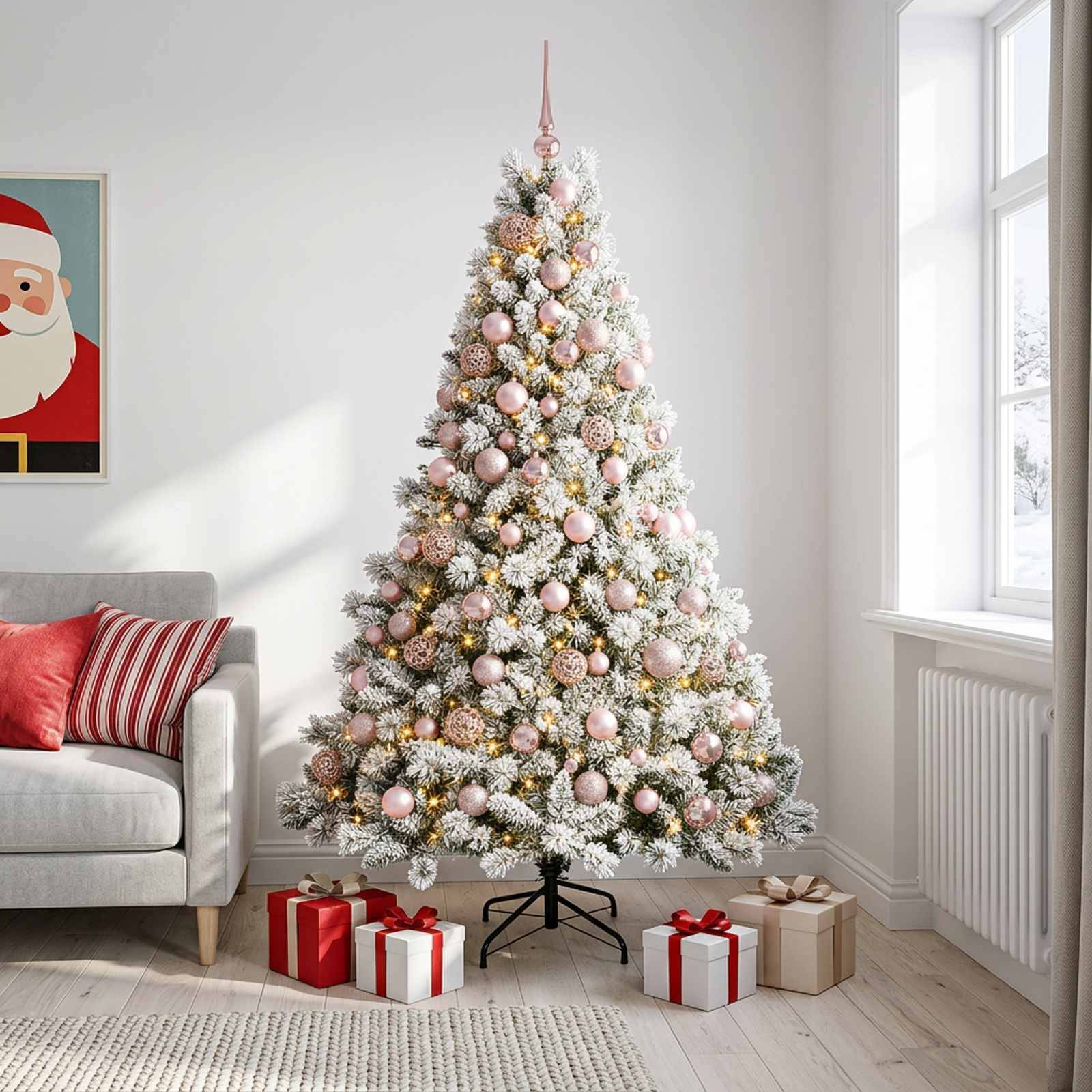 Vidaxl - Arbre de Noël Artificiel avec Boule 180 cm 300 LED Blanc chaud vidaXL 3466672 - Image 1