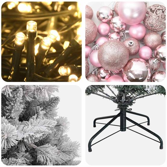 Vidaxl - Arbre de Noël Artificiel avec Boule 180 cm 300 LED Blanc chaud vidaXL 3466672 - Image 8