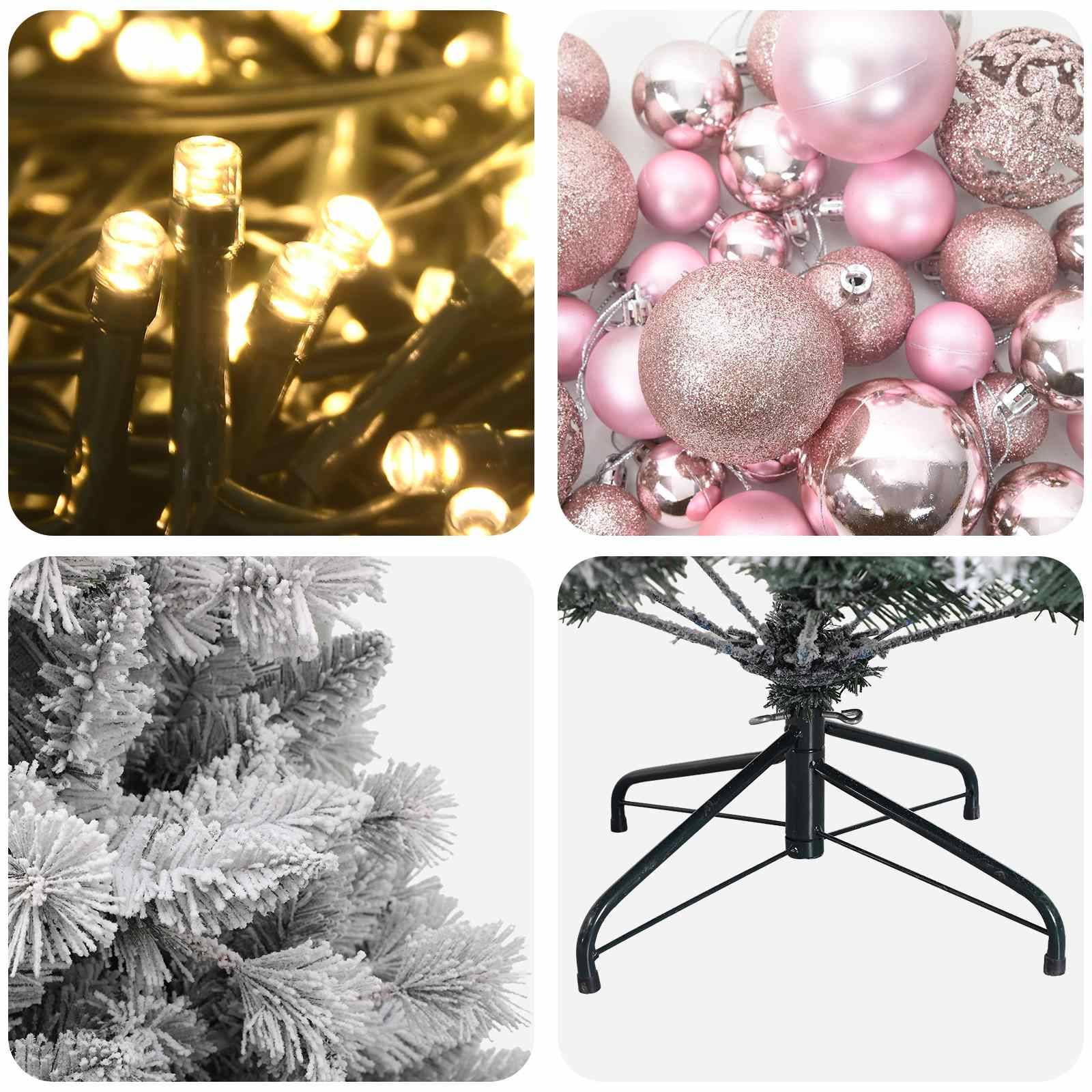 Vidaxl - Arbre de Noël Artificiel avec Boule 180 cm 300 LED Blanc chaud vidaXL 3466672 - Image 8