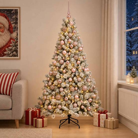 Vidaxl - Arbre de Noël Artificiel avec Boule 180 cm 300 LED Blanc chaud vidaXL 3466672 - Image 4
