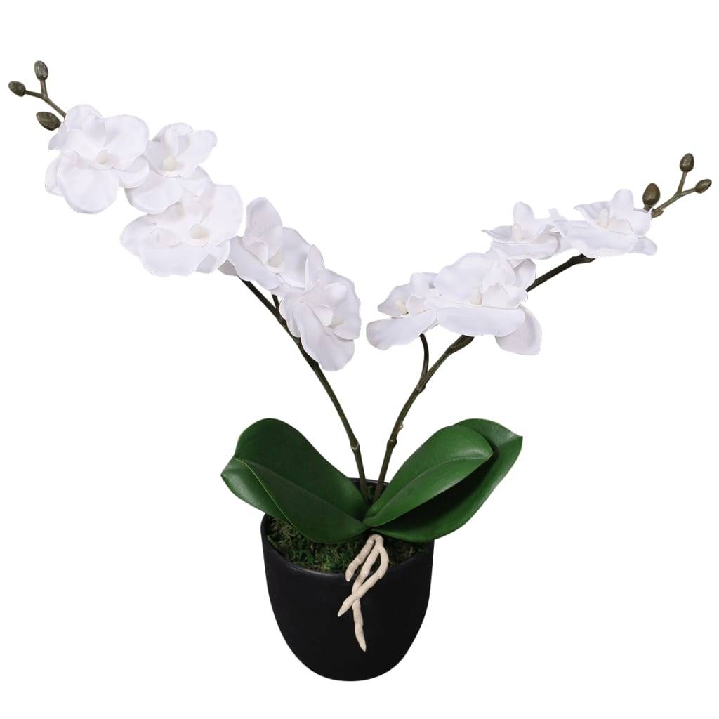 Autre - Plante artificielle avec pot Orchidée 30 cm Blanc