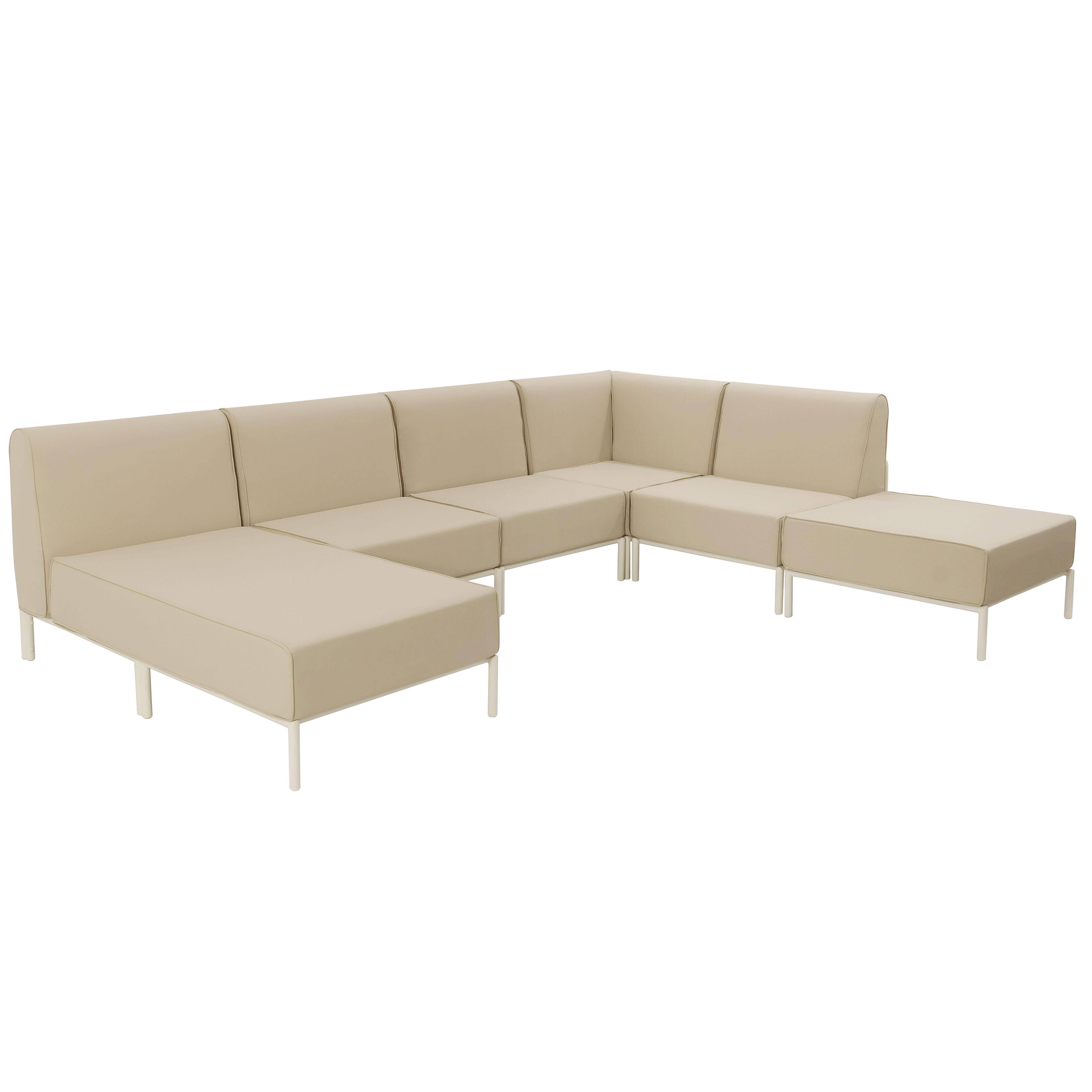 Oviala - Salon de jardin bas modulable uni 6 places beige Patio - Oviala - Image 1