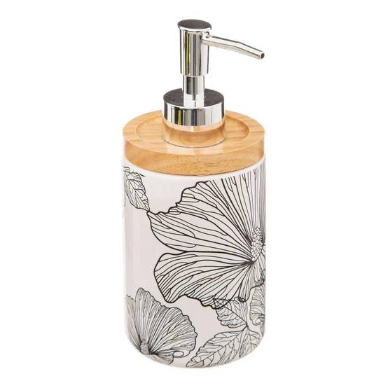 Distributeur de Savon "Blackflora" 18cm Blanc