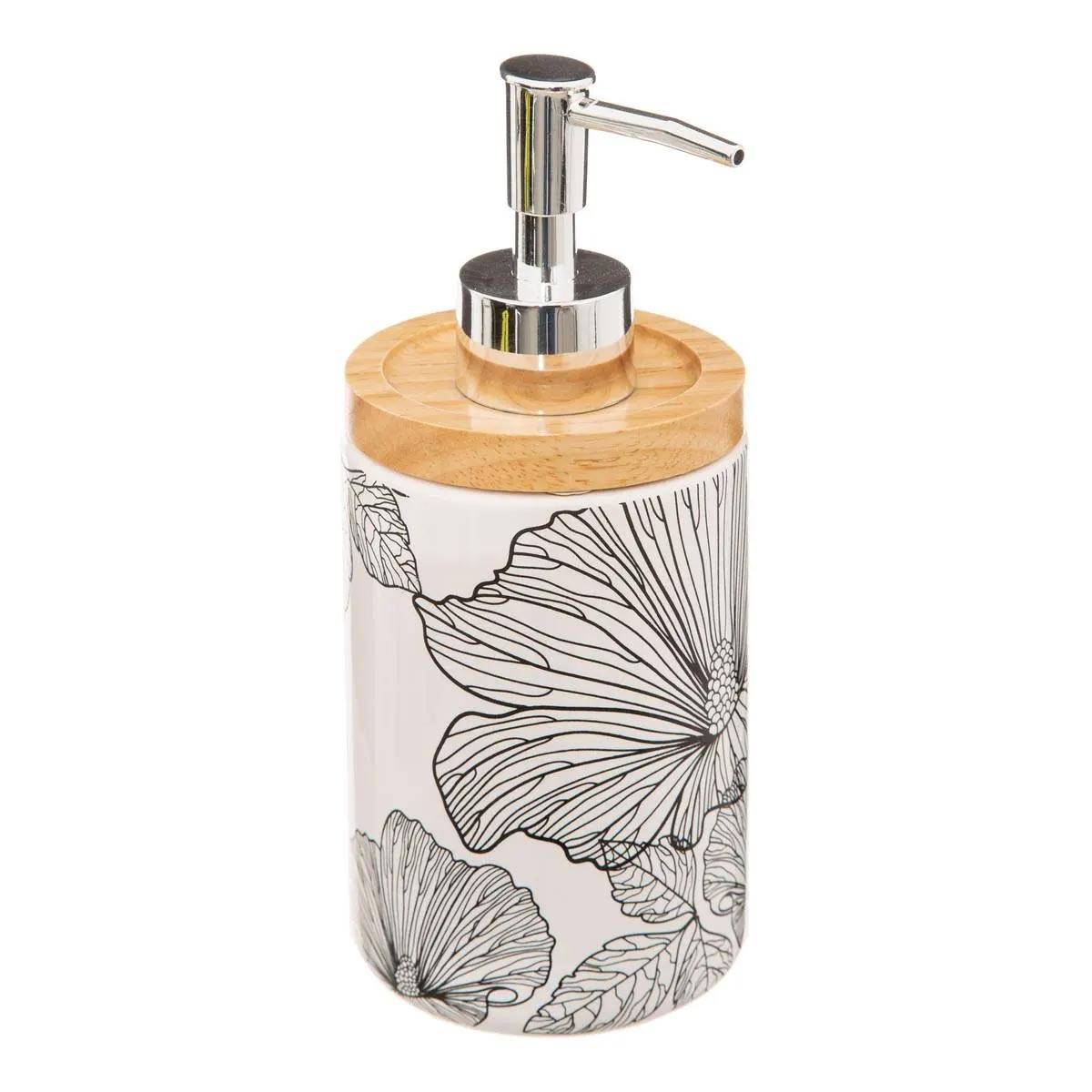 Distributeur de Savon "Blackflora" 18cm Blanc