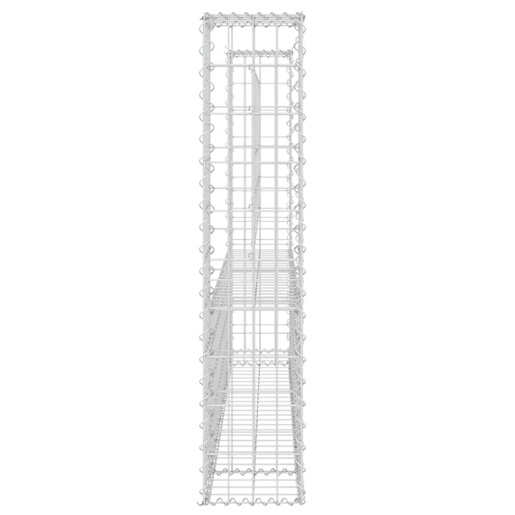 PANGIVO - Panier de gabion en fer argenté 140 x 20 x 100 cm avec 2 poteaux - PANGIVO - Image 4