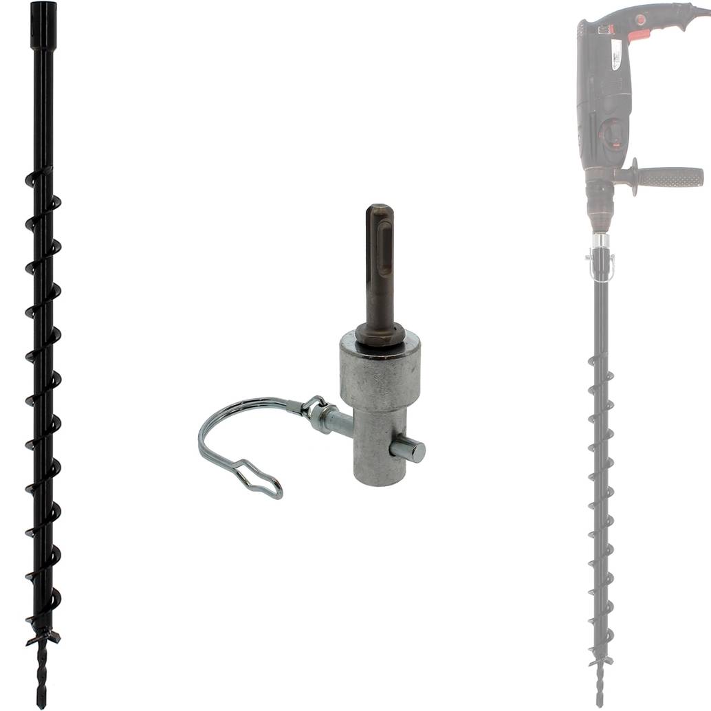 Gt Market - Mèche de tarière Ø 40 mm avec adaptateur pour perceuse et perforateur SDS-plus - GT MARKET - Image 1