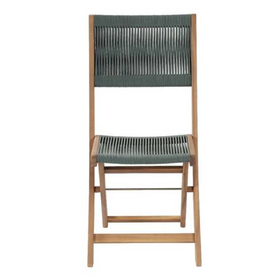 Ensemble repas BARI pliable 2 personnes bois et corde vert olive Beau Rivage - Image 4