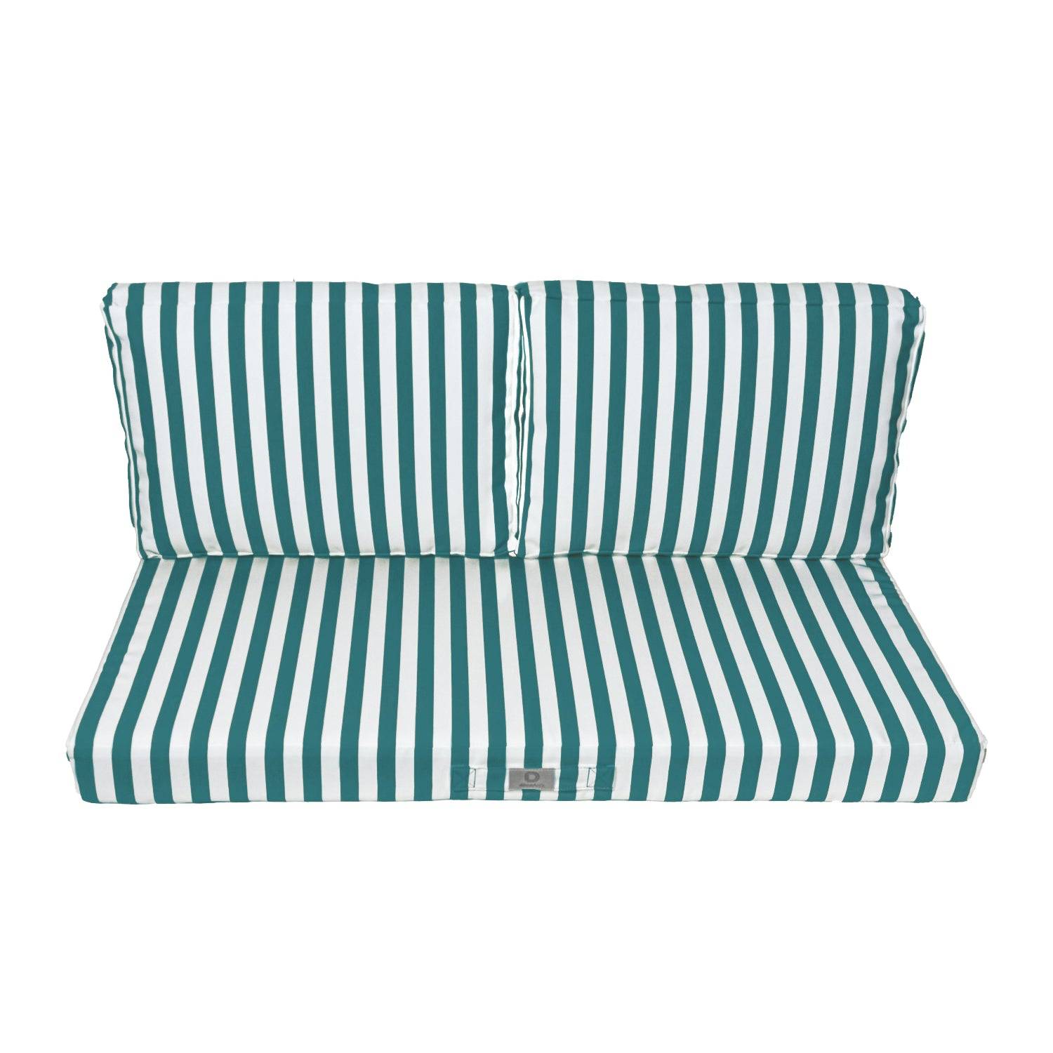 Coussins pour salon de jardin déhoussable 120x60cm Rayure vert - Déco arts - Image 3