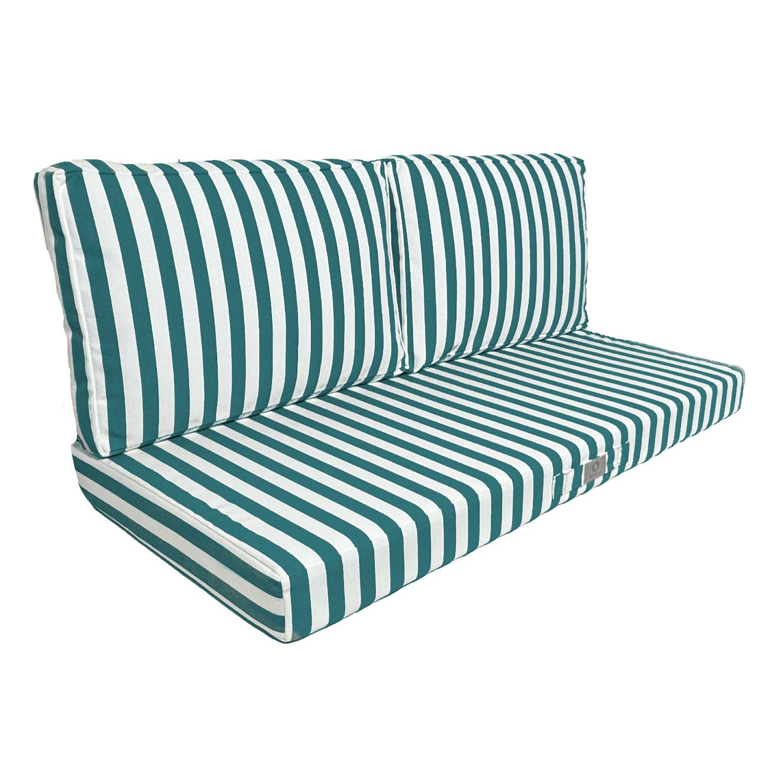 Coussins pour salon de jardin déhoussable 120x60cm Rayure vert - Déco arts - Image 1