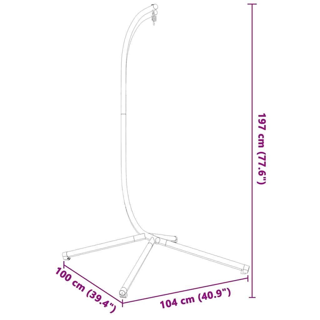Vidaxl - Support pour Fauteuil Œuf Suspendu sans Panier Anthracite Acier (Base de Support Uniquement) vidaXL 4007412 - Image 3