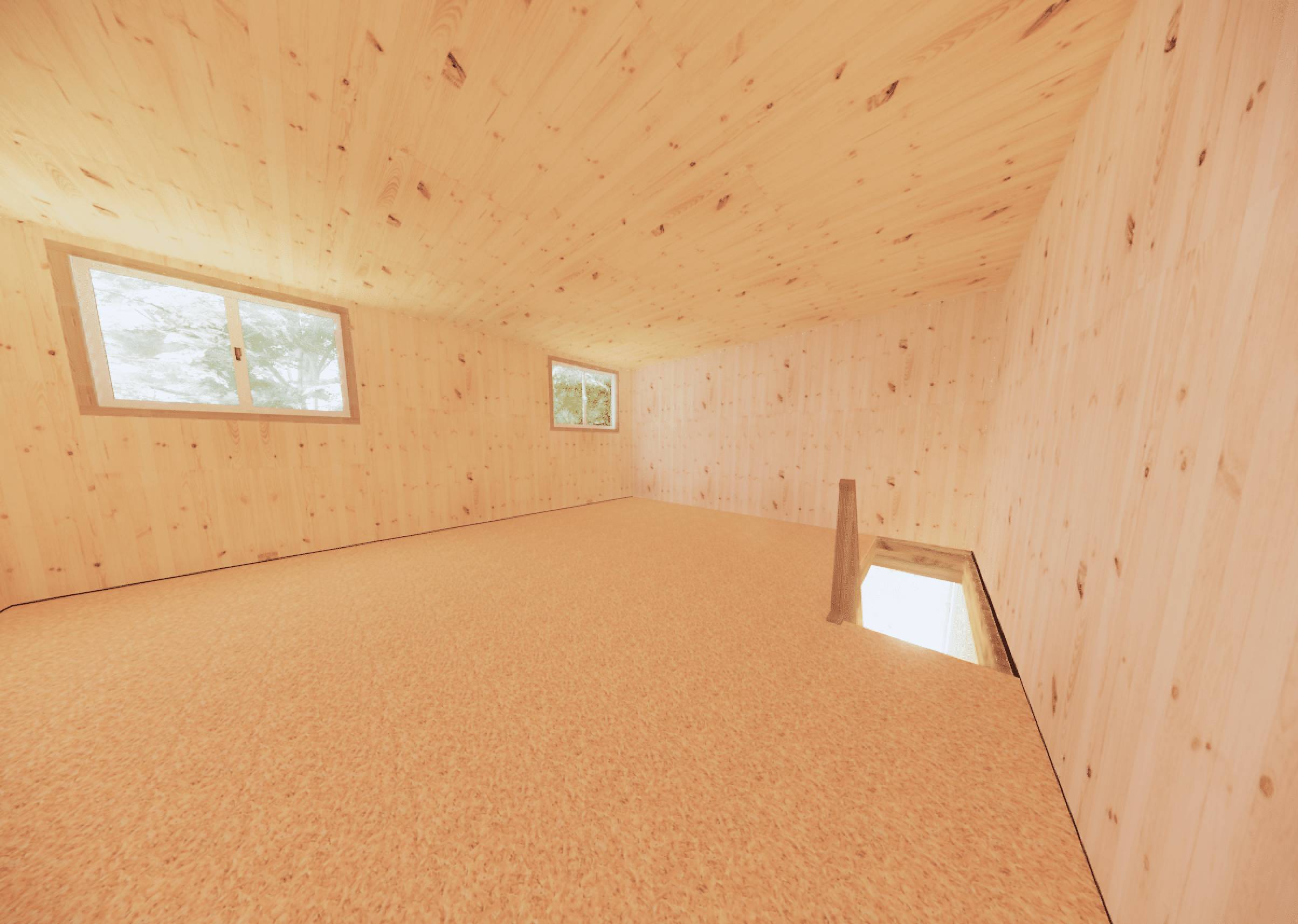 Studio de jardin RE2020 en bois 7,7 x 4,6 x 2,7 m / isolation RE2020 avec plancher isolé avec mezzanine et terrasse - Image 6