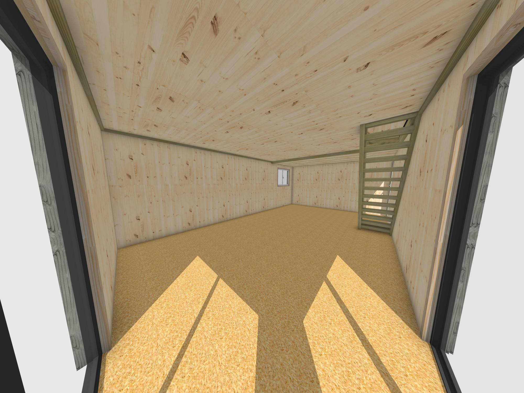 Studio de jardin RE2020 en bois 7,7 x 4,6 x 2,7 m / isolation RE2020 avec plancher isolé avec mezzanine et terrasse - Image 5