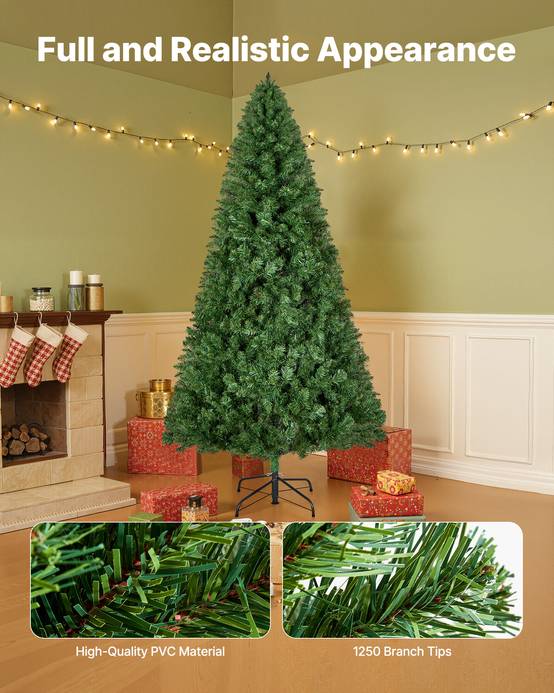 VEVOR Sapin de Noël Artificiel Arbre Décoration 180 cm avec 1250 Branches PVC - Image 3