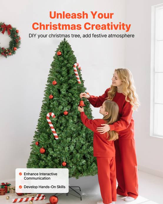 VEVOR Sapin de Noël Artificiel Arbre Décoration 180 cm avec 1250 Branches PVC - Image 5