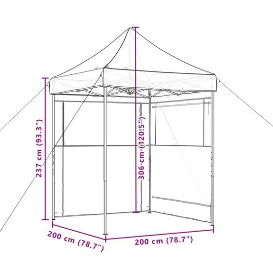ComfortXL - Barnum pliant acier oxford 600D réceptions extérieur montage rapide sac à roulettes 2x2m taupe - ComfortXL Outdoor Living - Image 10