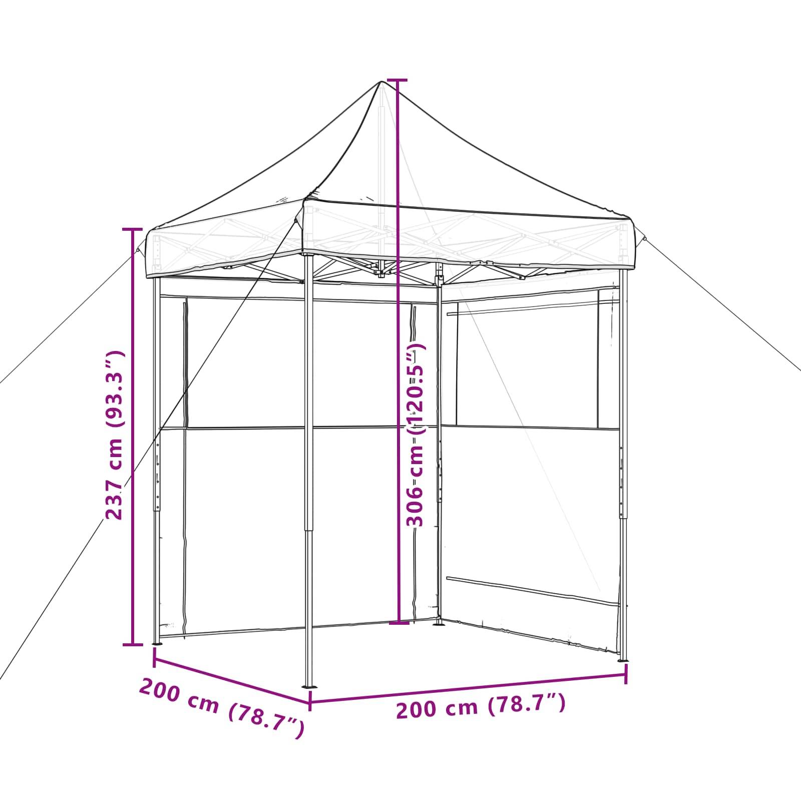 ComfortXL - Barnum pliant acier oxford 600D réceptions extérieur montage rapide sac à roulettes 2x2m taupe - ComfortXL Outdoor Living - Image 10