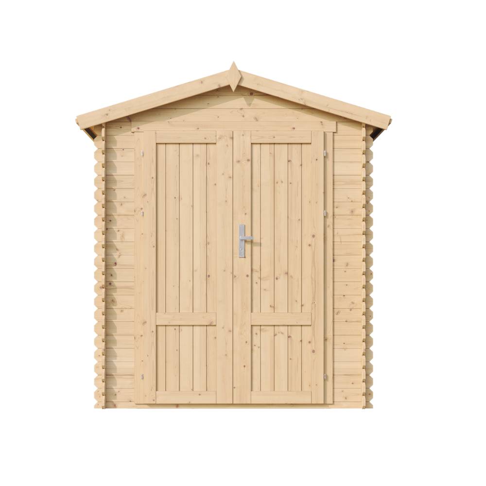 Timbela - Abri de Jardin en Bois AVEC SOL TRAITÉ - 2.82 m² / 186x196xH224 cm - 19 mm d’épaisseur - Timbela M320F1+M320G - Image 2
