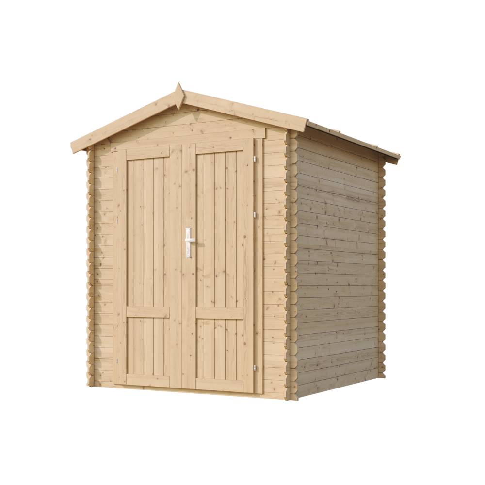 Timbela - Abri de Jardin en Bois AVEC SOL TRAITÉ - 2.82 m² / 186x196xH224 cm - 19 mm d’épaisseur - Timbela M320F1+M320G - Image 4