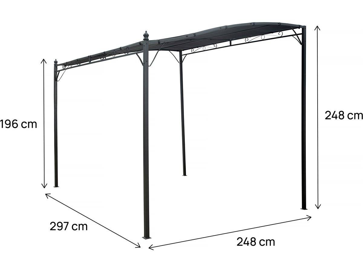 Habitat Et Jardin - Pergola Adossée Inclinée En Métal - 3 X 2.5 M - Gris -habitat Et Jardin - Image 3