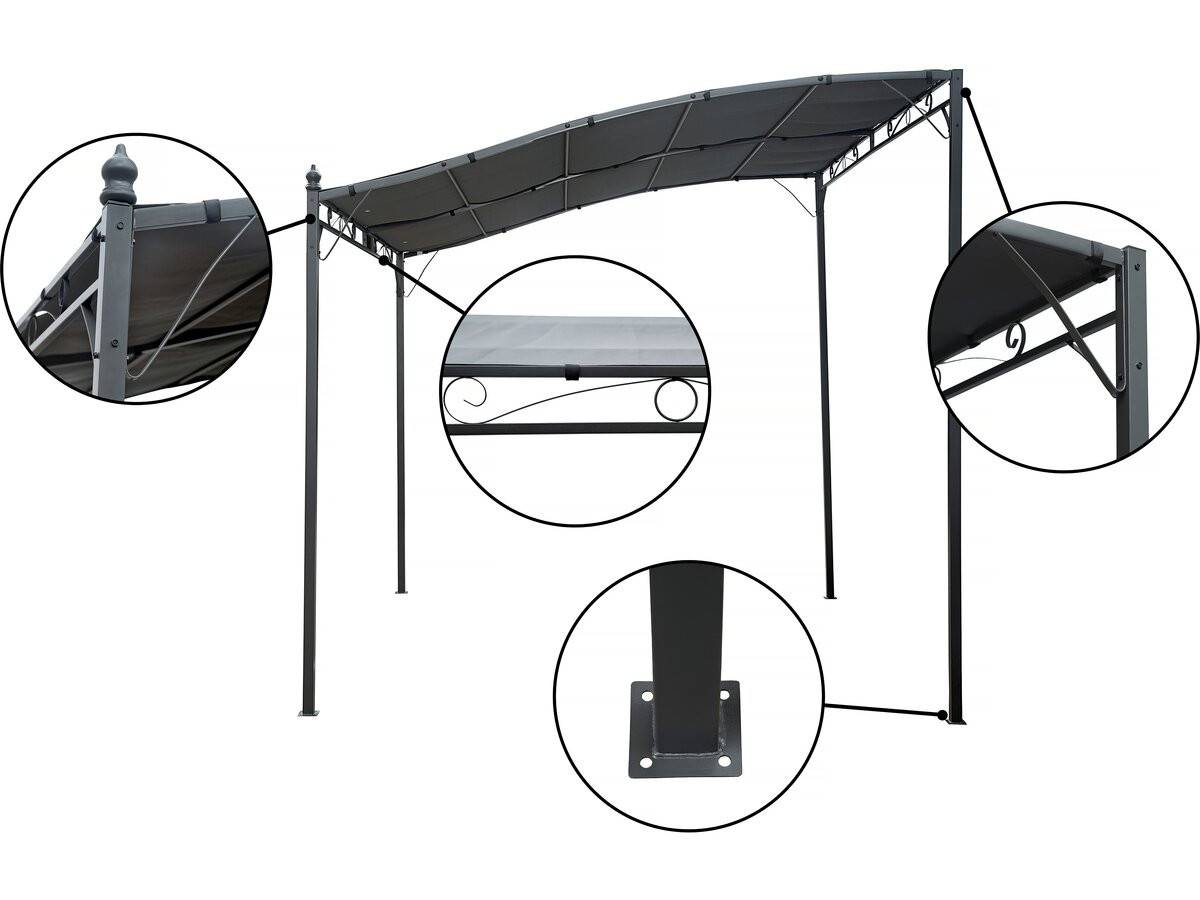 Habitat Et Jardin - Pergola Adossée Inclinée En Métal - 3 X 2.5 M - Gris -habitat Et Jardin - Image 4
