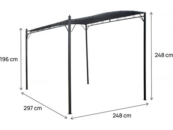 Habitat Et Jardin - Pergola Adossée Inclinée En Métal - 3 X 2.5 M - Gris -habitat Et Jardin - Image 3