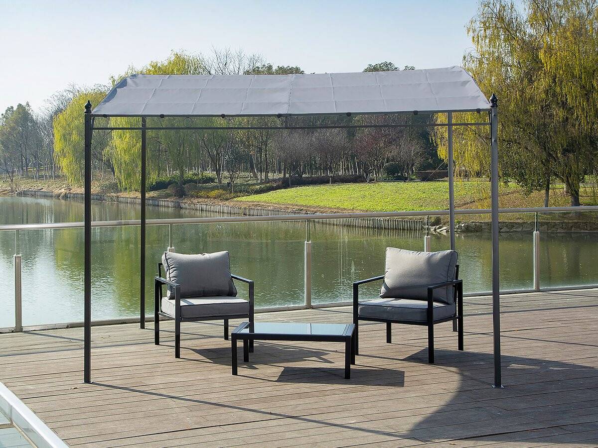 Habitat Et Jardin - Pergola Adossée Inclinée En Métal - 3 X 2.5 M - Gris -habitat Et Jardin - Image 2