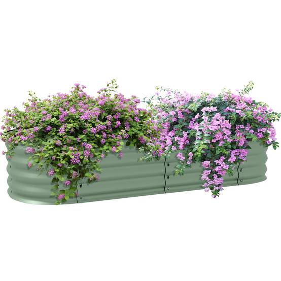 Carré potager acier modulable jardin extérieur culture plantes 150x62x30cm vert - ComfortXL Outdoor Living - Image 1