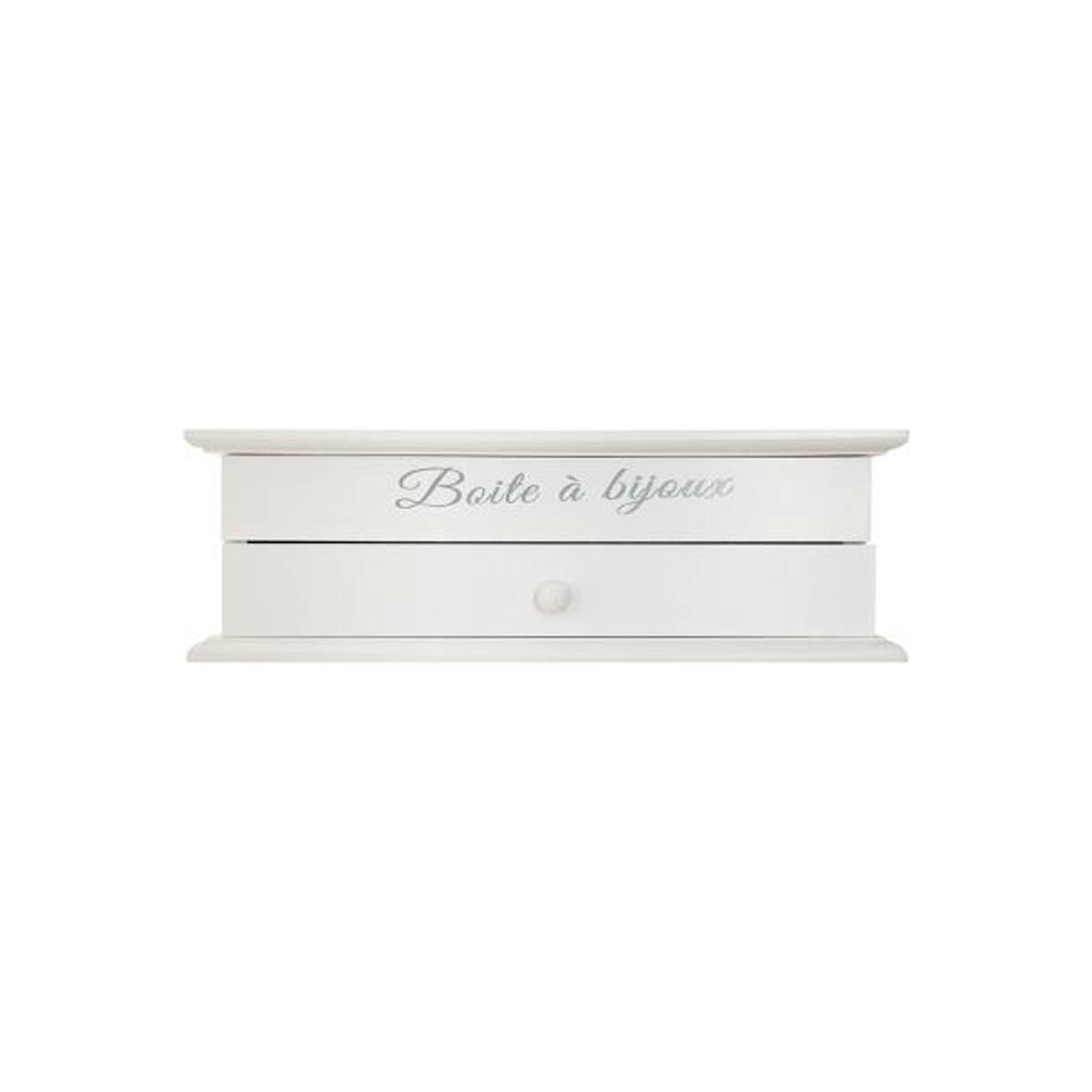 Boîte à Bijoux Vitrée 1 Tiroir "Charme" 25cm Blanc - Image 2