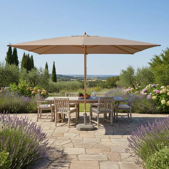Parasol droit taupe 4x3 m Pegasia - Gecko Jardin - Image 6