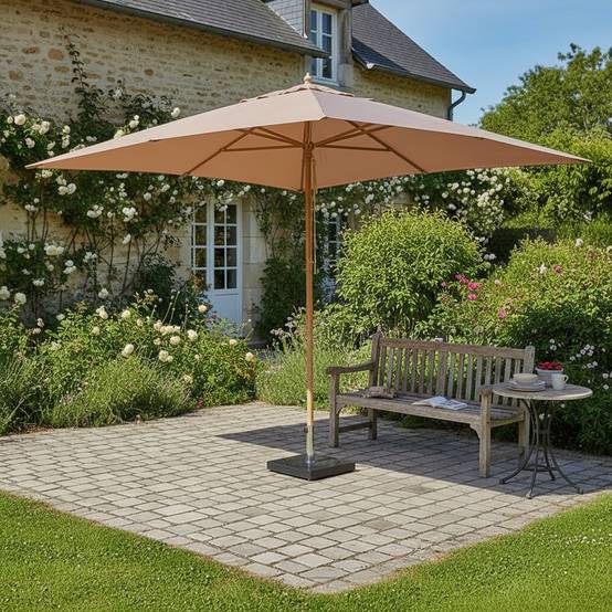 Parasol droit taupe 4x3 m Pegasia - Gecko Jardin - Image 1