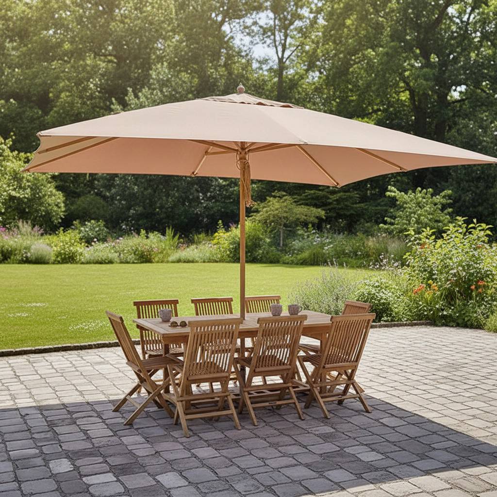 Parasol droit taupe 4x3 m Pegasia - Gecko Jardin - Image 4