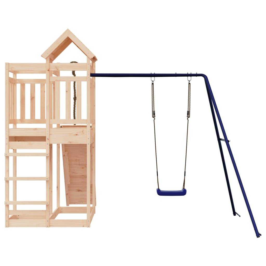 Helloshop26 - Aire de jeux d'extérieur balançoires toboggan portiques robuste jeux jardin 291 x 282 x 238 cm bois de pin massif - Image 4