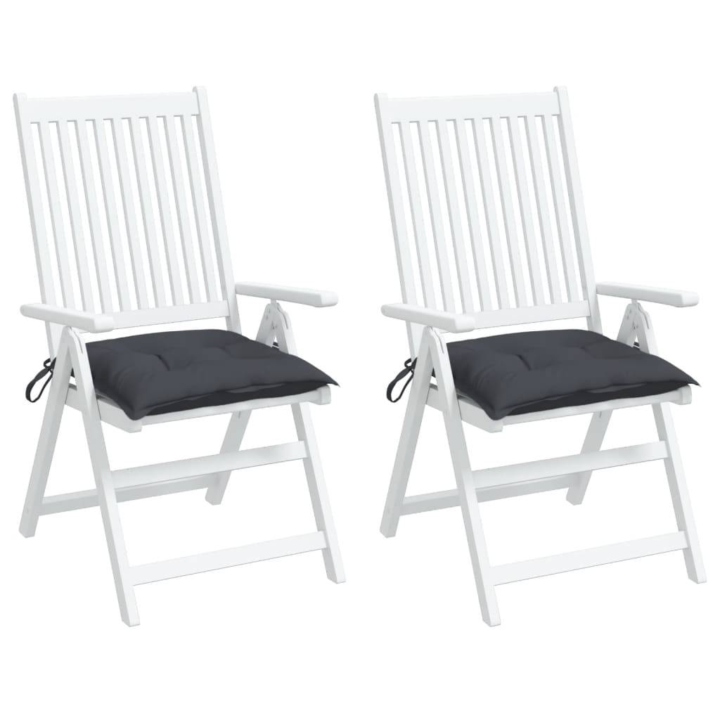 Lot de 2 Galettes de Chaise Tissu Oxford Imperméables avec Attaches pour Jardin Anthracite 40x40cm – ComfortXL Outdoor Living - Image 4