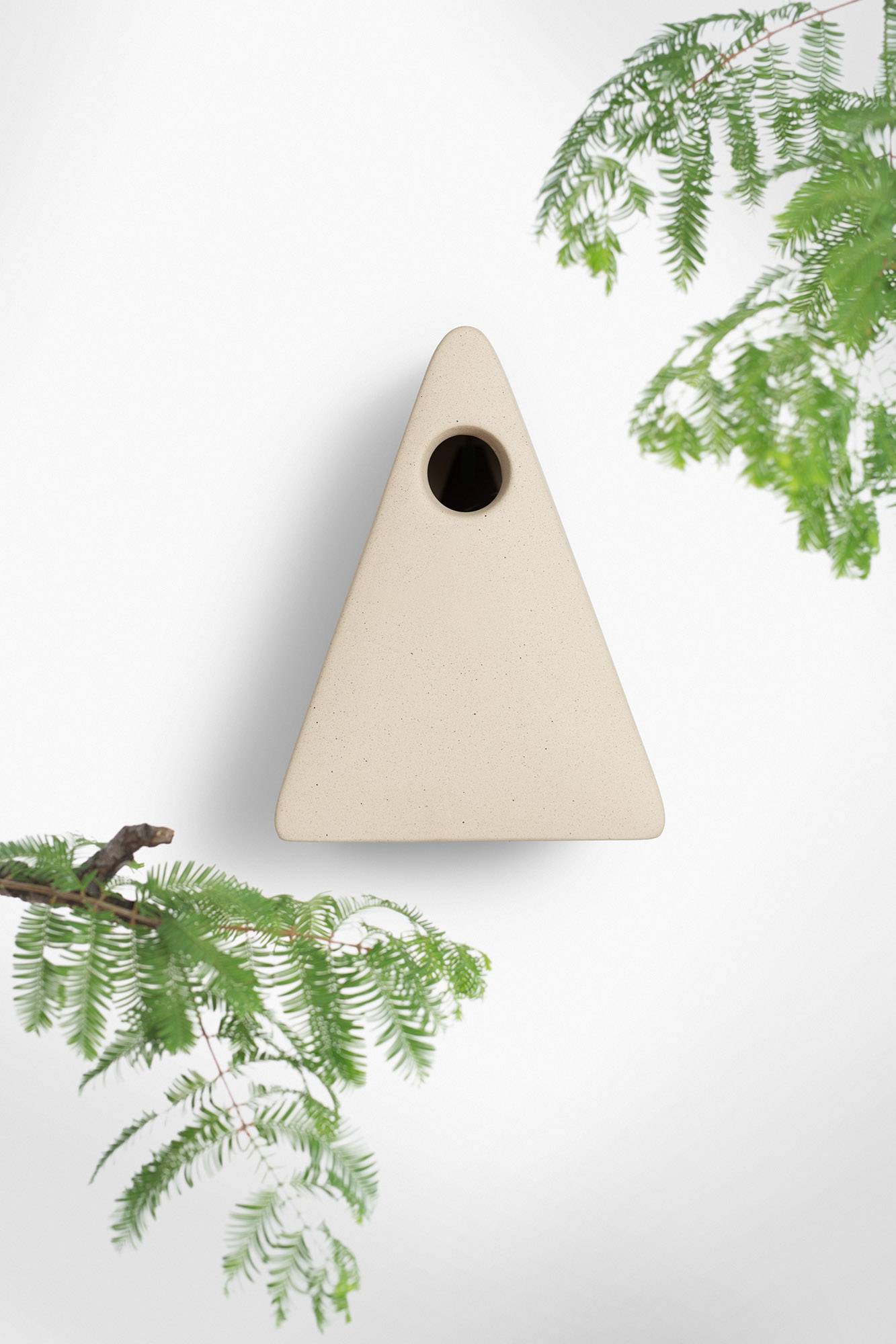 Nichoir  pour oiseaux -  céramique NINA 15x12x16cm beige - SF - Image 1