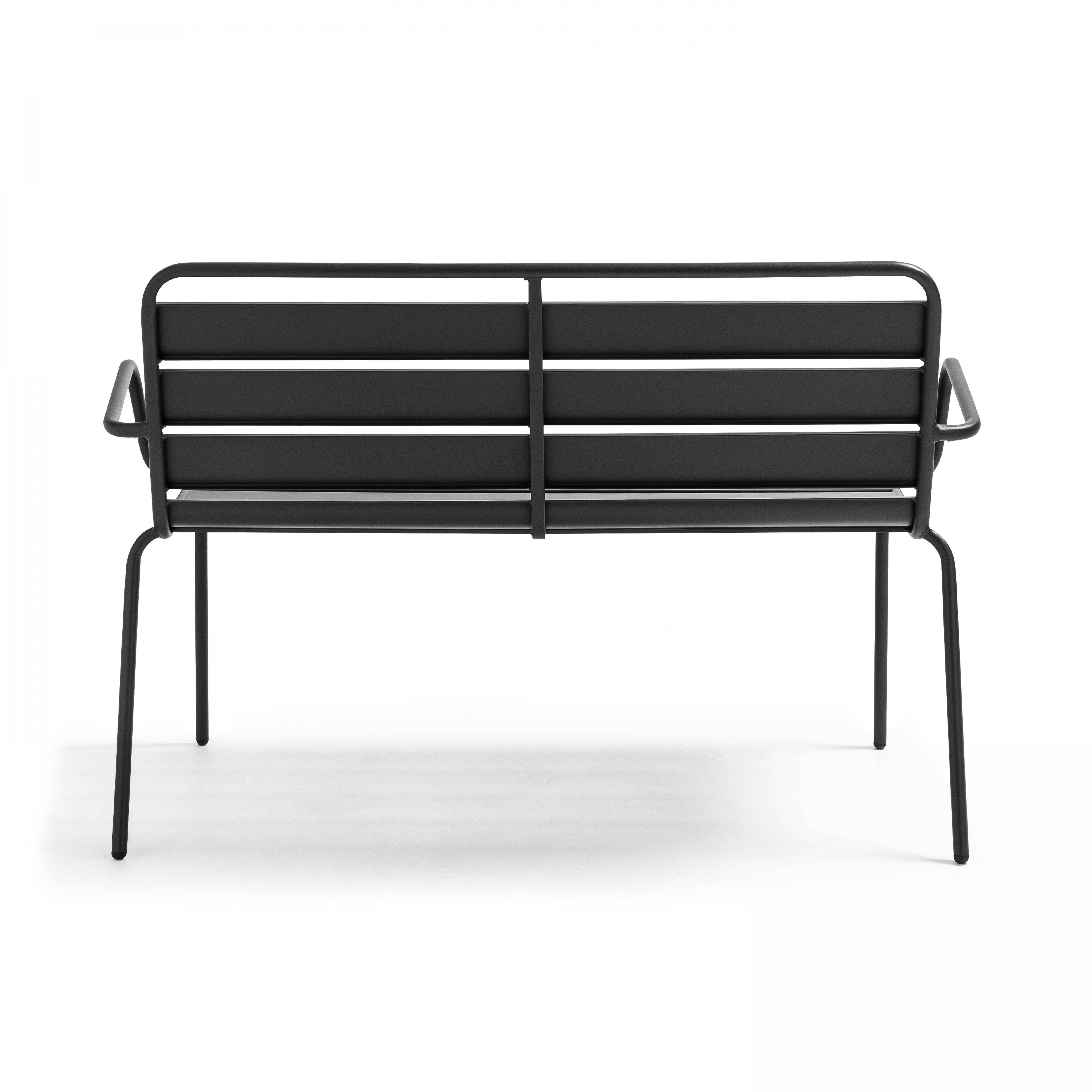 Oviala - Banc de jardin en métal anthracite Palavas - Oviala - Image 3