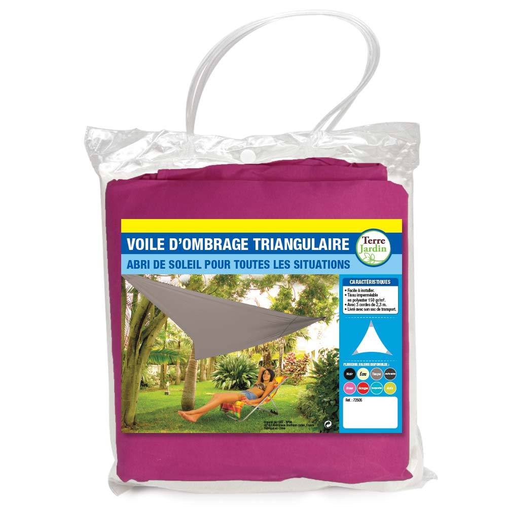 Terre Jardin - Voile d'ombrage triangulaire 3.6 mètres Rose - Image 1