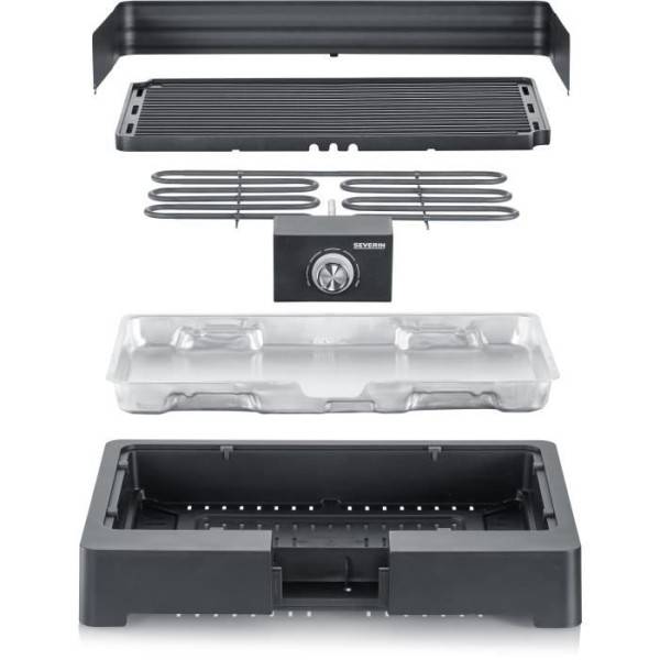 Severin - Barbecue Electrique - Grillade électrique SEVERIN - PG8567 - Surface de cuisson 44,5x26cm - Thermostat réglable - 2200W - Image 2