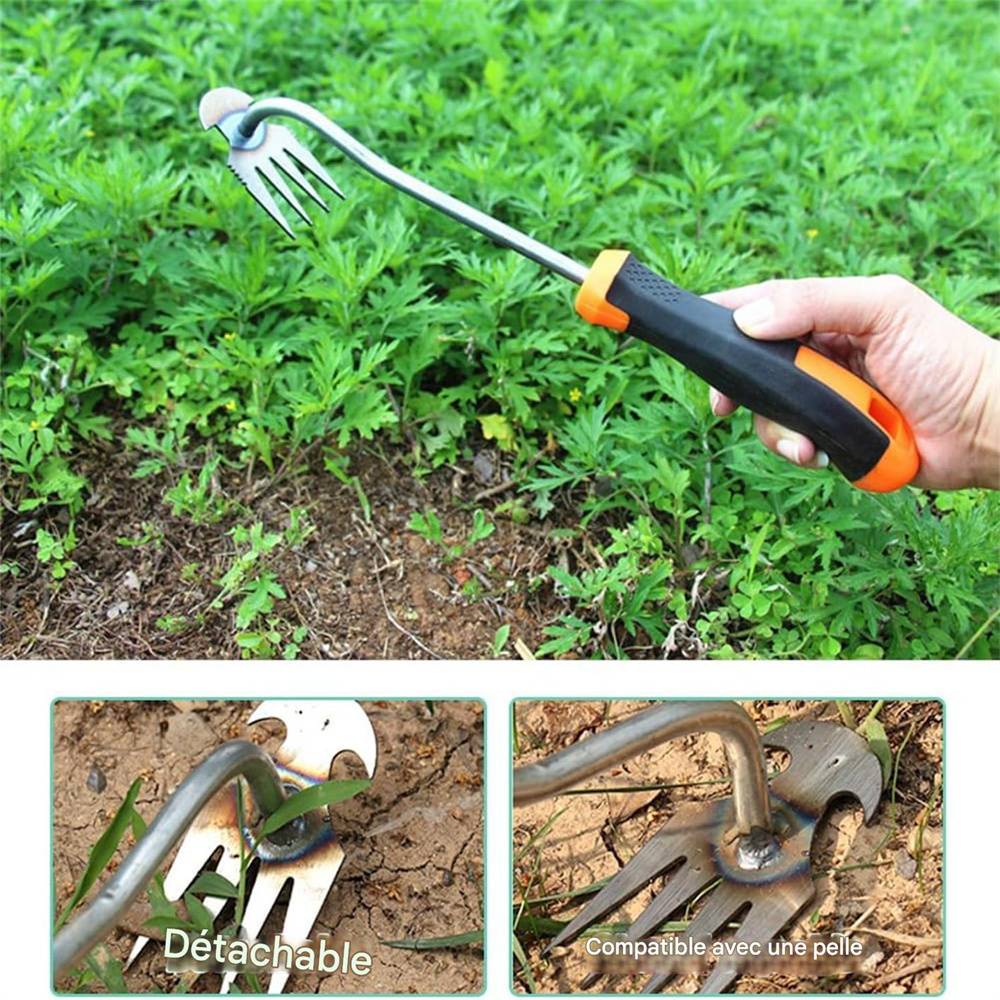 Outil De Désherbage Manuel Grampa – Fourche En V Pour Retirer Mauvaises Herbes Racines – Léger Et Efficace Jardin