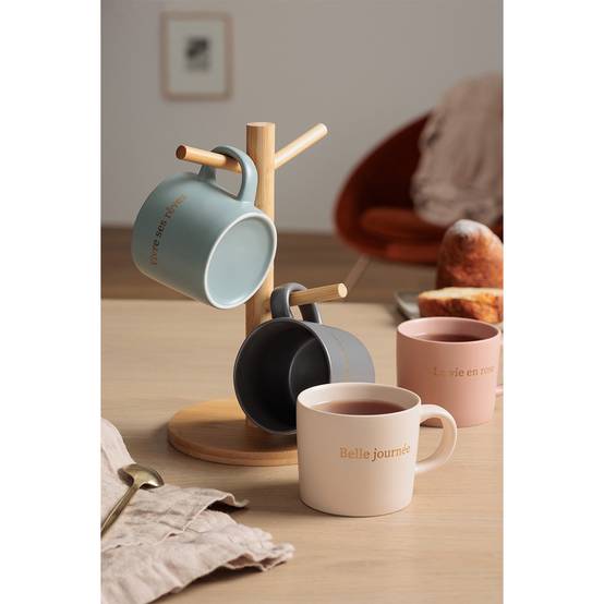 Lot de 4 Mugs sur Rack "Belle Journée" 20cl Multicolore - Image 8