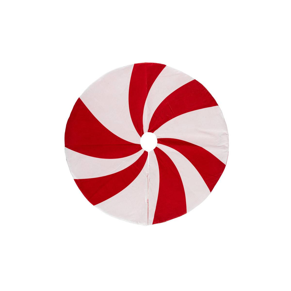 Déco de noël Tapis pour pied de Sapin Bonbon Rouge et Blanc D 90 cm