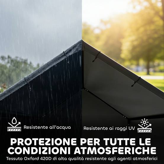 Niche extérieure pour chien tissu Oxford, petits/moyens/grands chiens, 125x110x93 cm, noir - Image 7